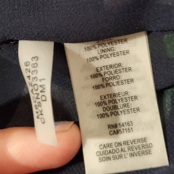 Calvin Klein Mixed Print Roll Sleeve Blouse Womens Size XL Career Office Top - Picture 10 of 12